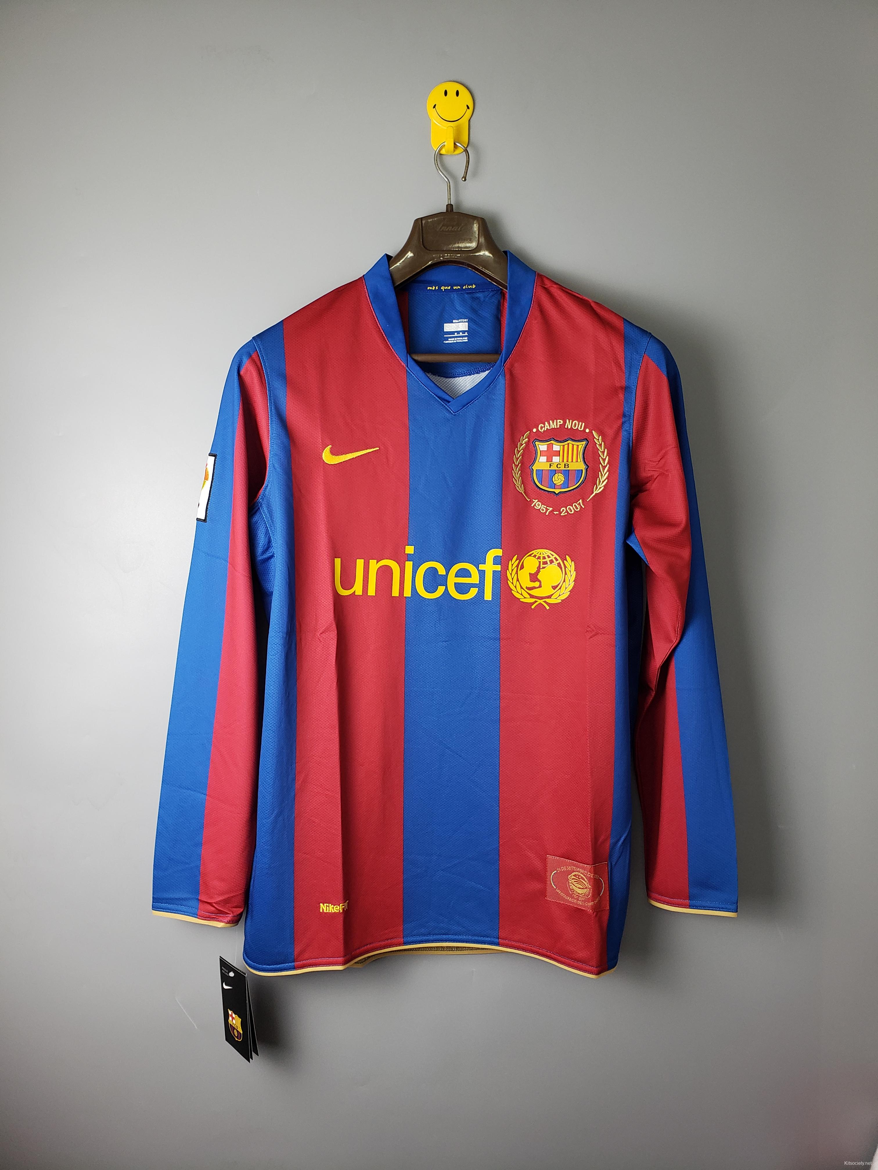 Retro 08-09 Barcelona Home Soccer Jersey - Kitsociety