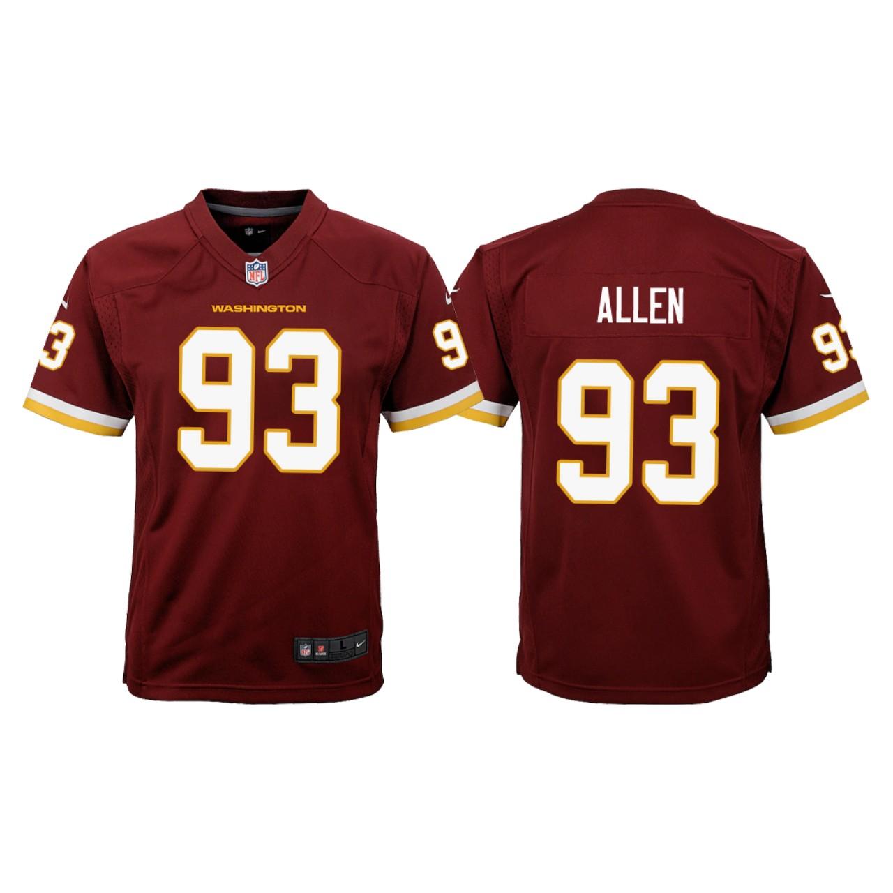 Women's Jonathan Allen Burgundy Player Limited Team Jersey - Kitsociety