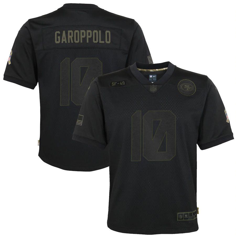 Youth Jimmy Garoppolo Black 2020 Salute to Service Player Limited