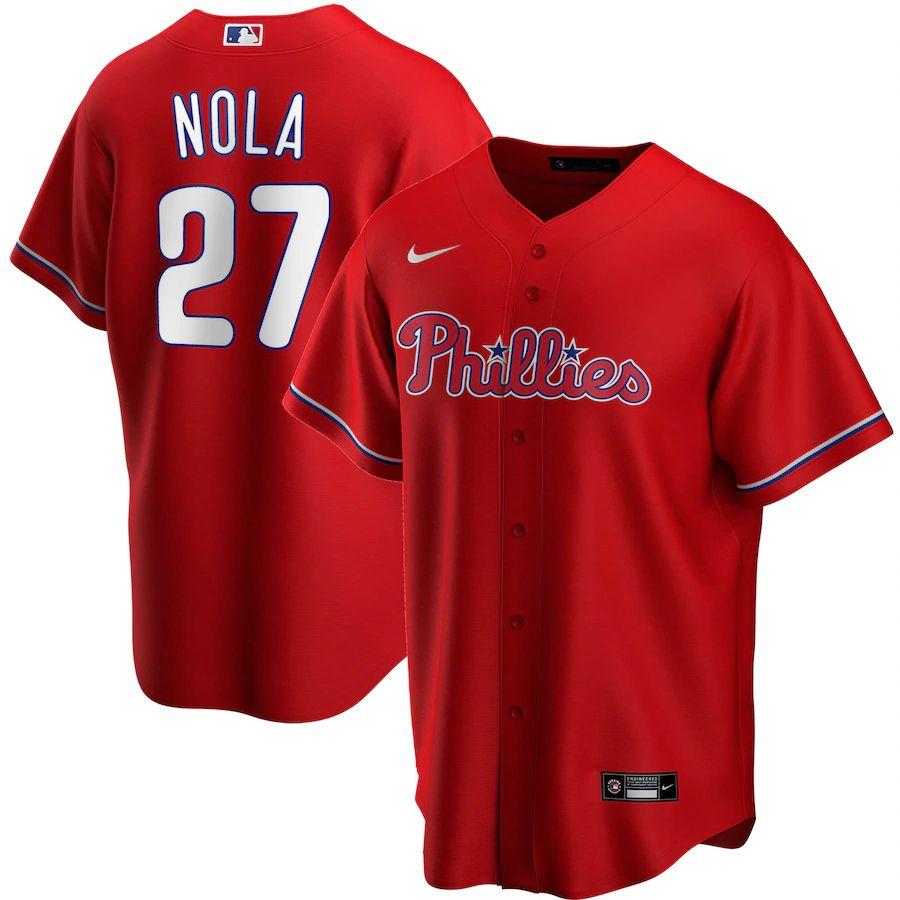 Men's Aaron Nola White Home 2020 Player Team Jersey - Kitsociety