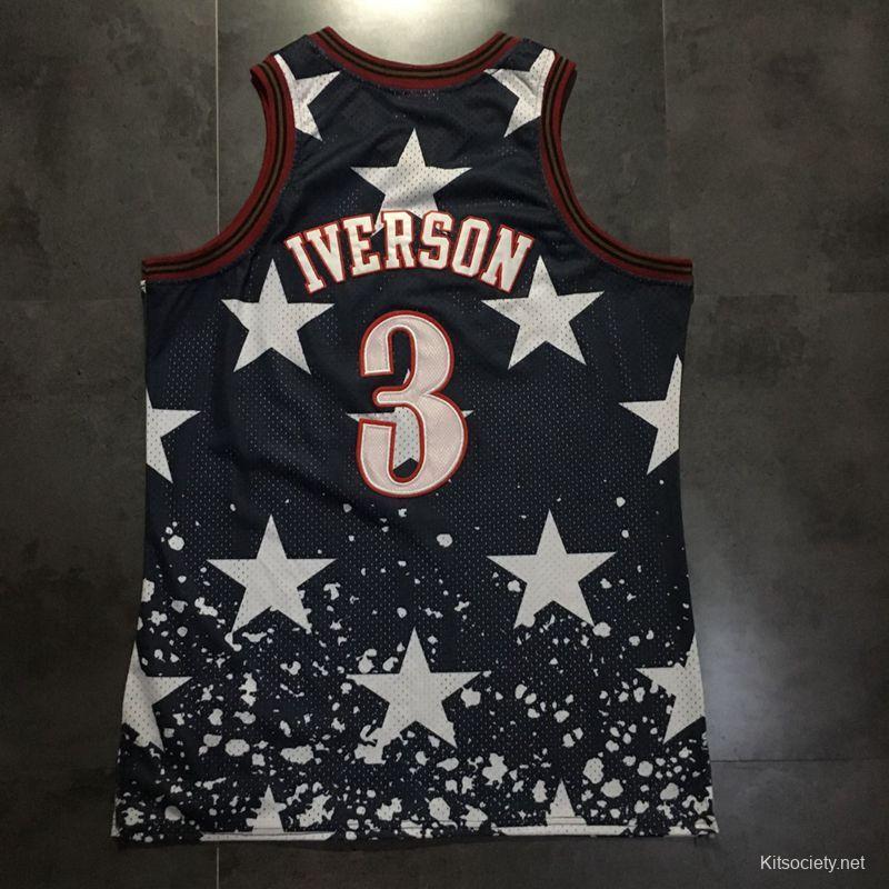 Men's Allen Iverson Black Retro Classic Team Jersey - Kitsociety