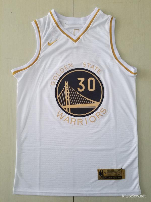 Stephen Curry 30 White Golden Edition Jersey - Kitsociety