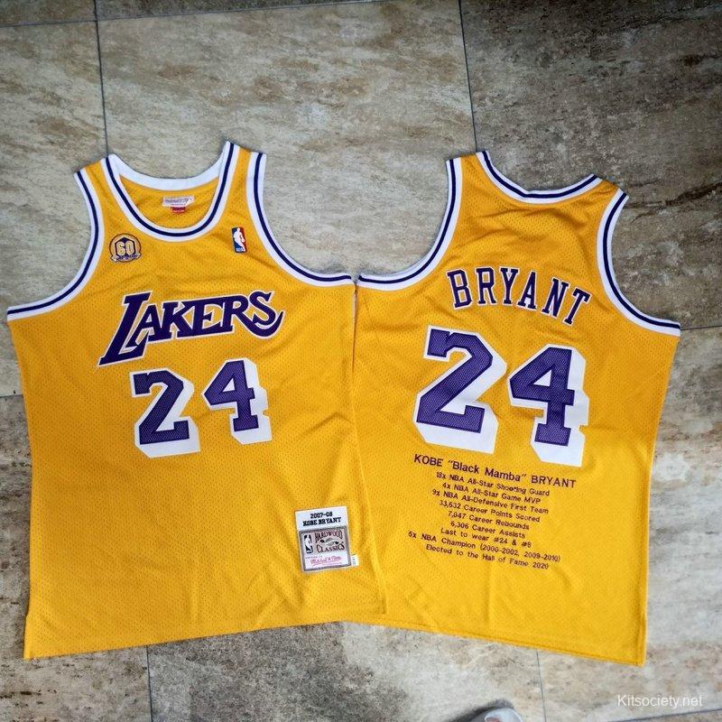 Lakers Kobe 60th Anniversary Basketball Jersey # 24, Mamba Sports