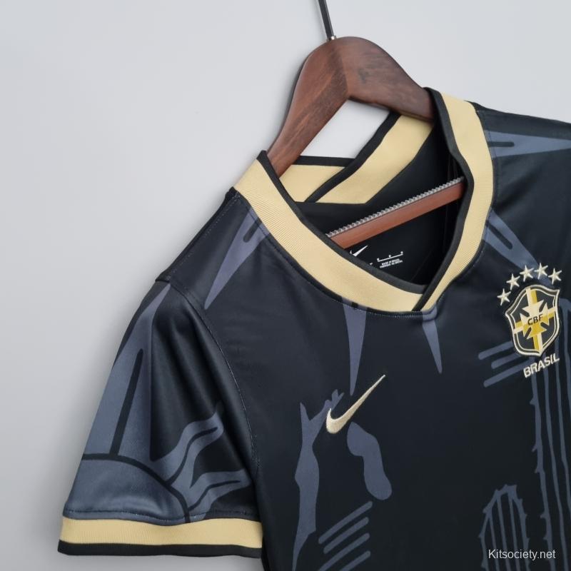 2022 Brazil Black Soccer Jersey - Kitsociety