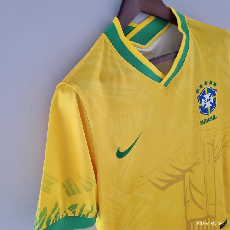 Long sleeve 2022 Brazil Home Jersey - Kitsociety