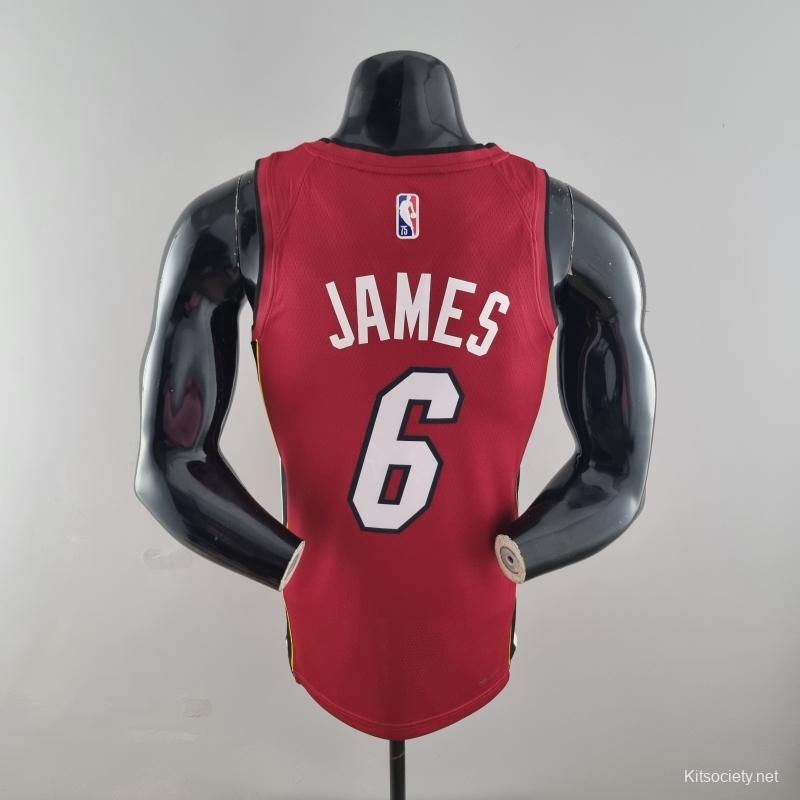 James Miami Heat Jersey NBA Basketball Sleeveless Shirt Burgundy Adidas  Mens M