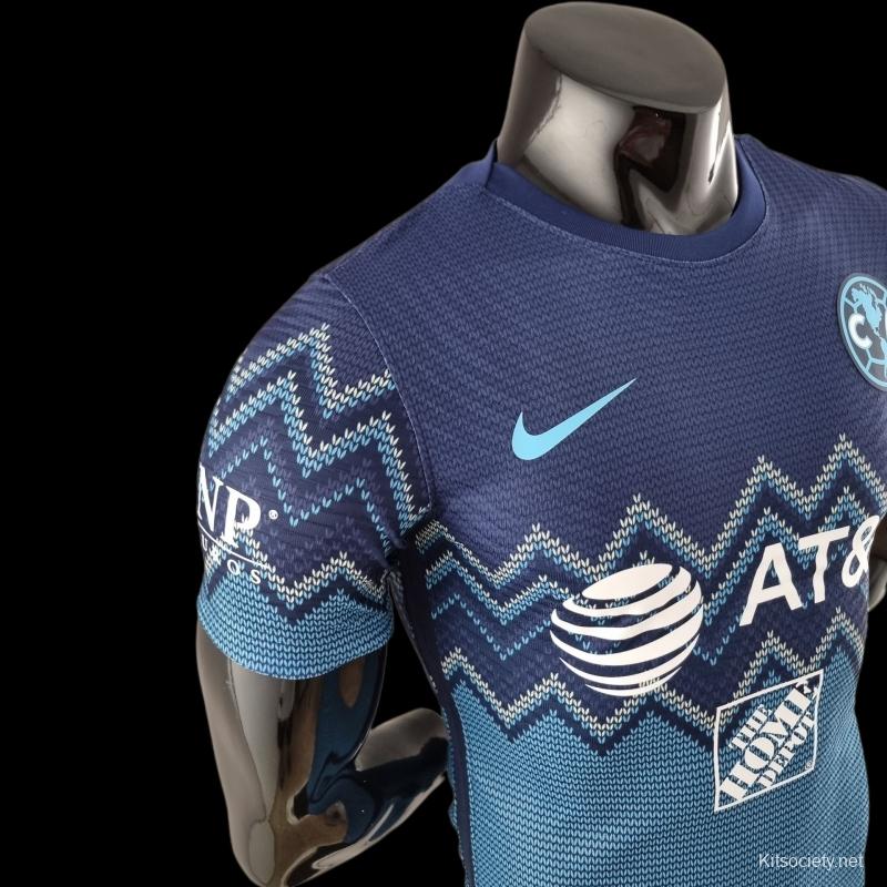 23-24 Club America Away Blue Soccer Jersey - Kitsociety