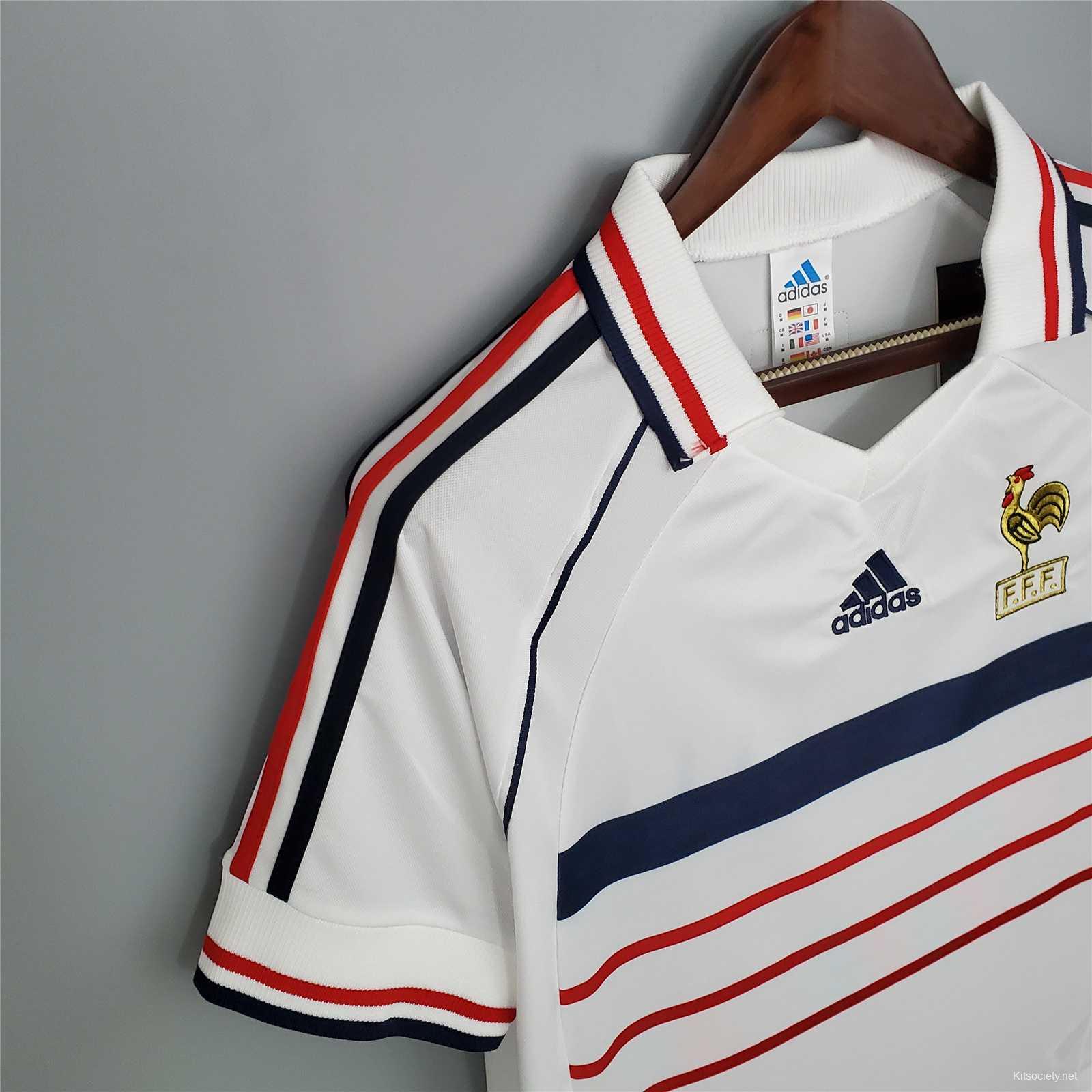 Retro 1998 France Away White Soccer Jersey - Kitsociety