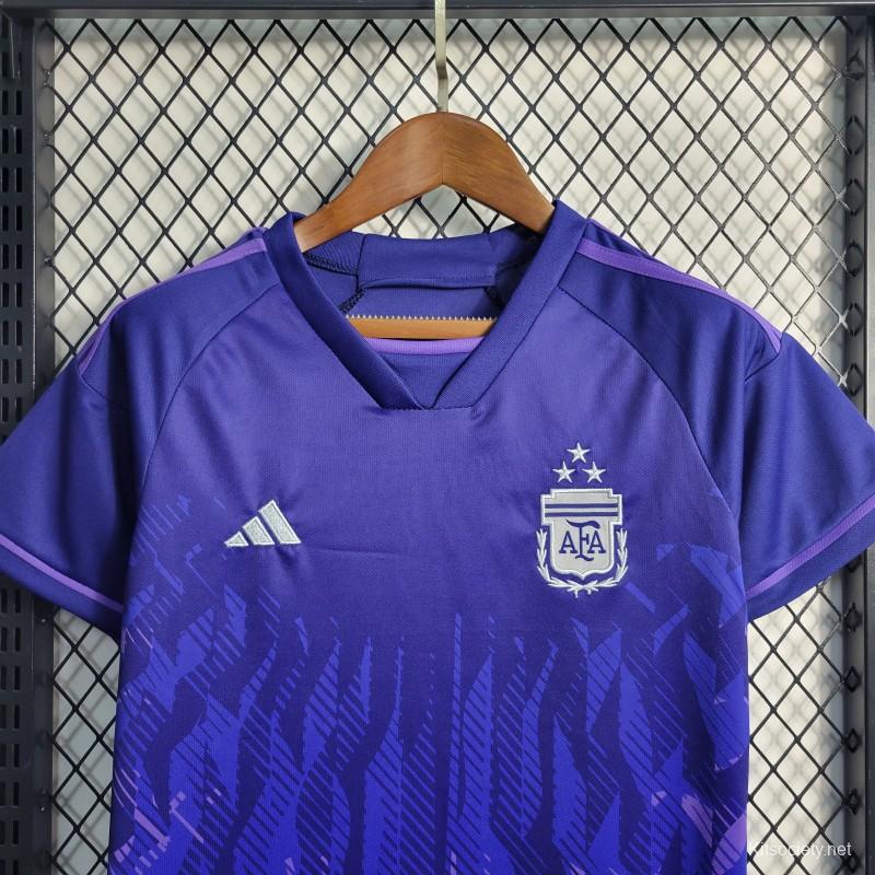 Argentina Away Purple Jersey - Messi # 10 (Size 12 Kids)