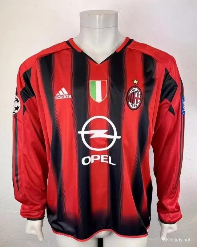 Jersey AC Milan Retro,AC Milan Soccer Jersey,Size:08-09 AC milan white  jersey long sleeves