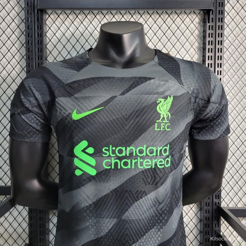 23-24 Player Liverpool Goalkeeper Black Jersey - Kitsociety