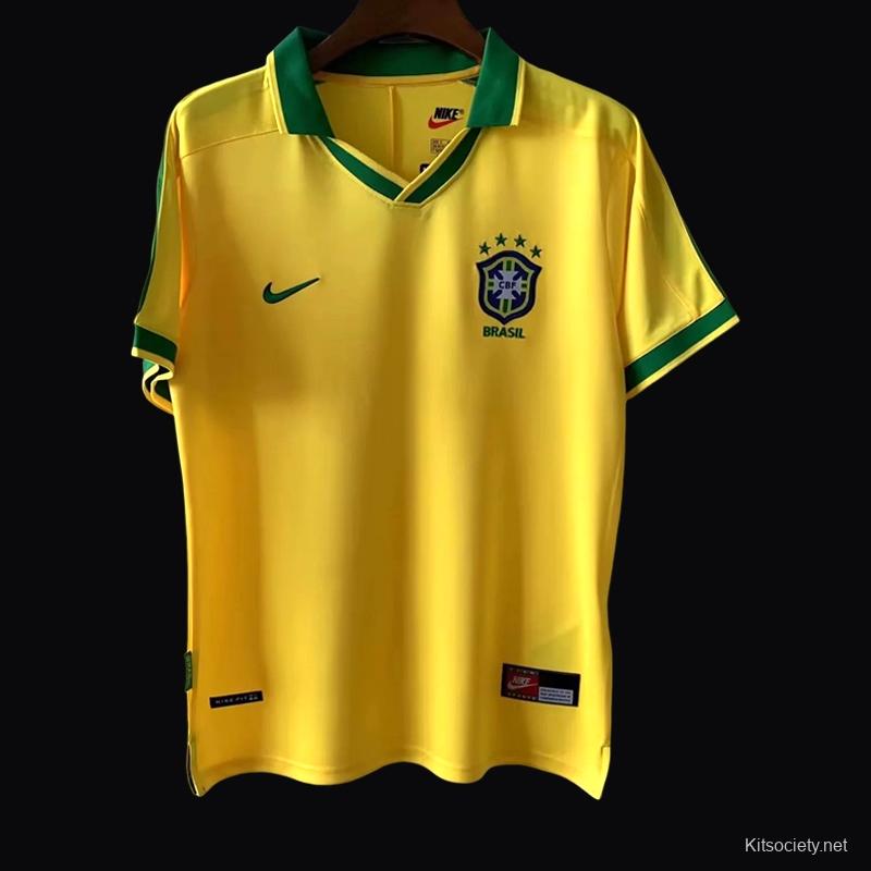 Retro1997 Brazil Home Jersey - Kitsociety