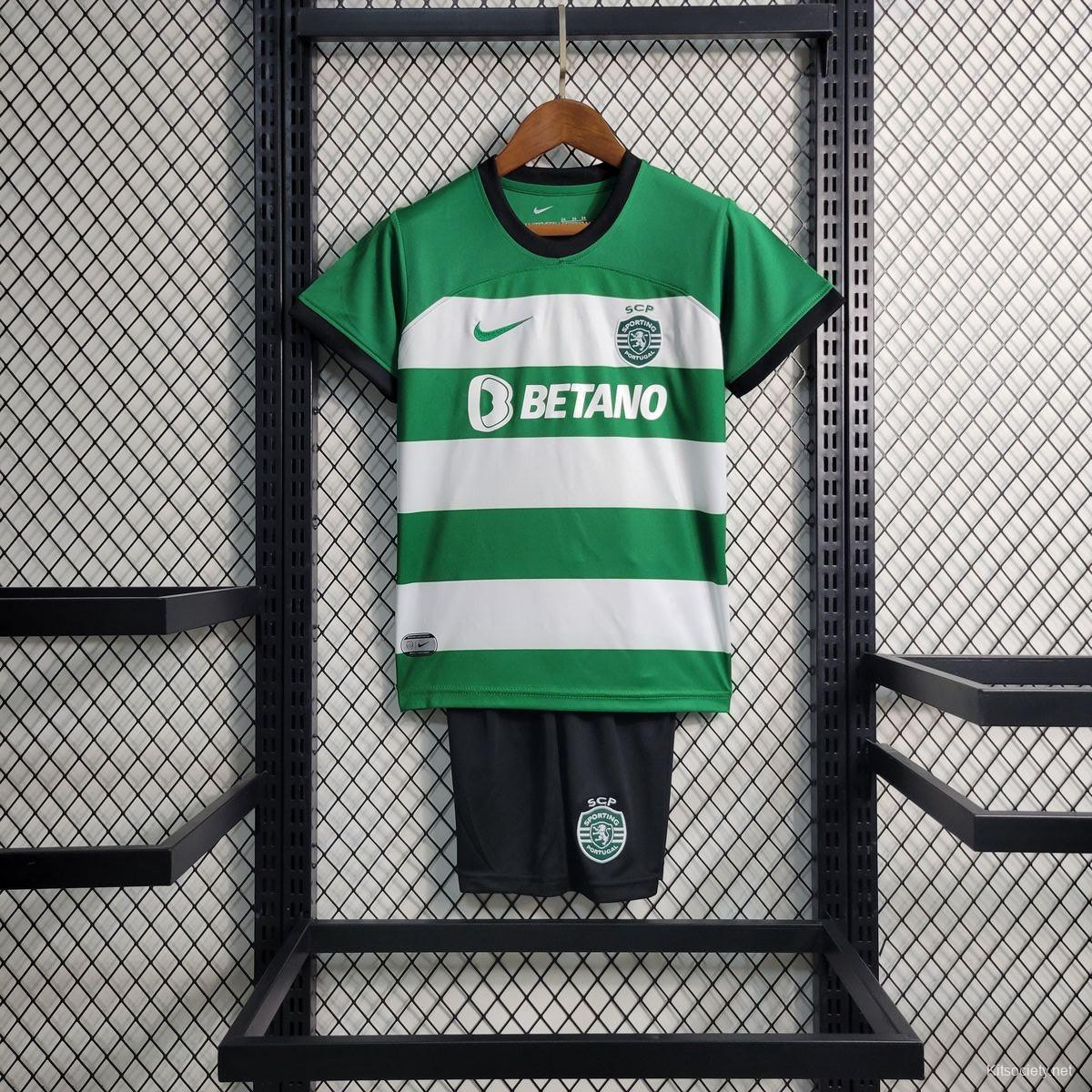 23/24 Kids Sporting Lisbon Home Jersey - Kitsociety