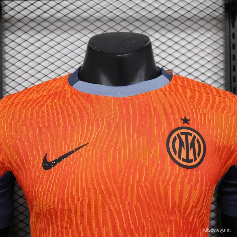 Player Version 23/24 Inter Milan Third Orange Jersey - Kitsociety